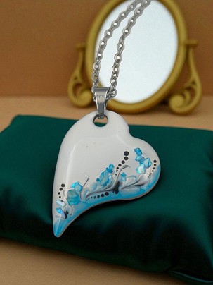 Nemesacél Nyakláncok Kék szív