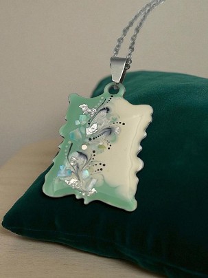 Nemesacél Nyakláncok Zöld ezüst