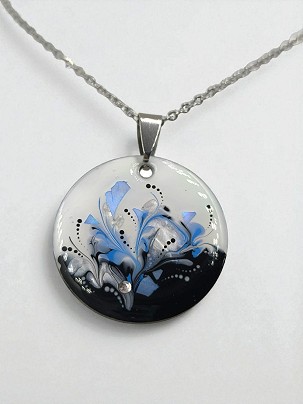 Nemesacél Nyakláncok Kék virág