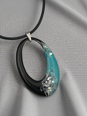 Nemesacél Nyakláncok Türkíz virág