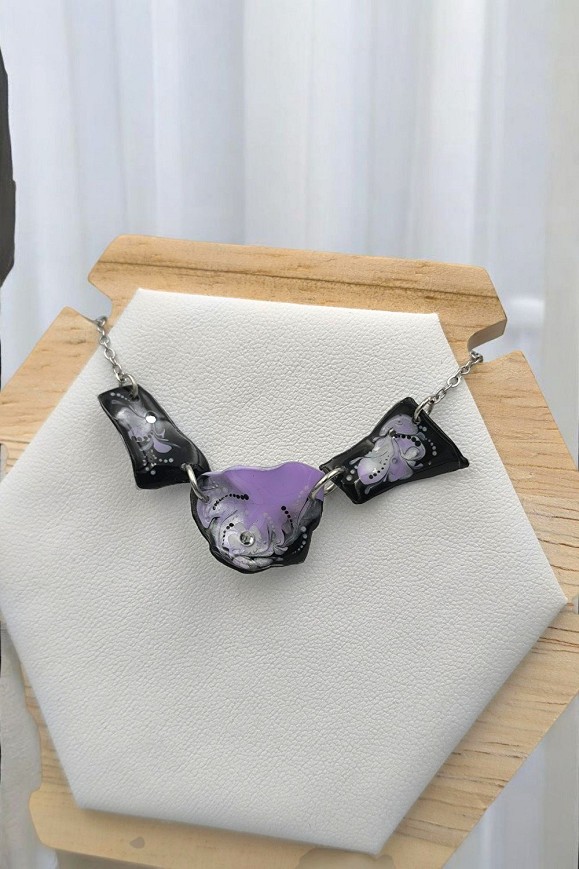 Resin Necklaces Purple black