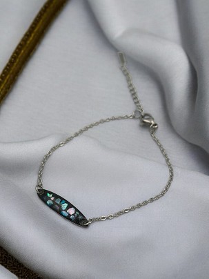 Nemesacél Karkötők Kék kagylós