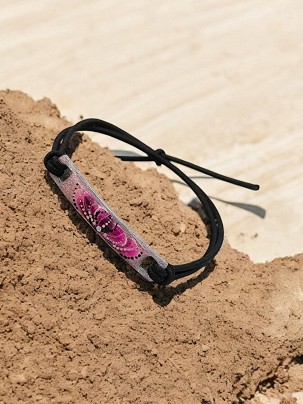 Nemesacél Karkötők Rózsaszín virágos