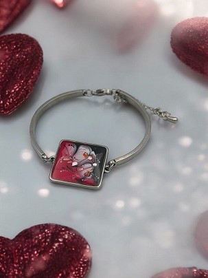 Nemesacél Karkötők Tűzpiros kagylós