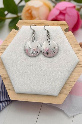 Lógós Fülbevalók Rózsaszín gyöngyház