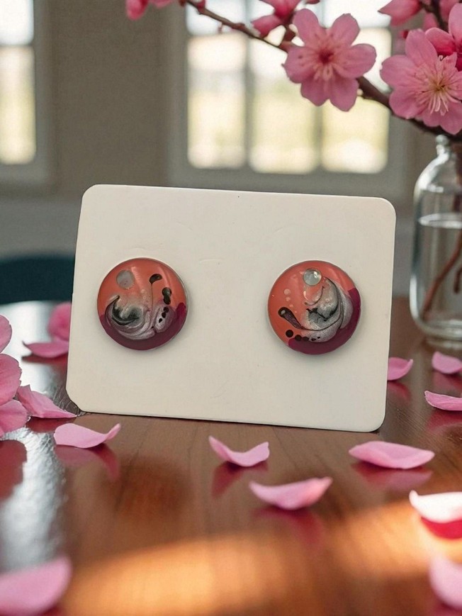 Stud Earrings Coral wave