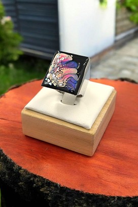 Nemesacél Gyűrűk Lila-kagylós