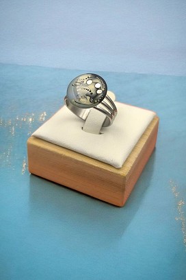 Nemesacél Gyűrűk Kék-ezüst