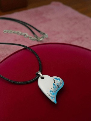 Nemesacél Nyakláncok Kék szív