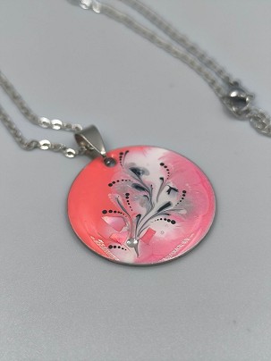 Nemesacél nyakláncok - Rózsaszín gyöngyház