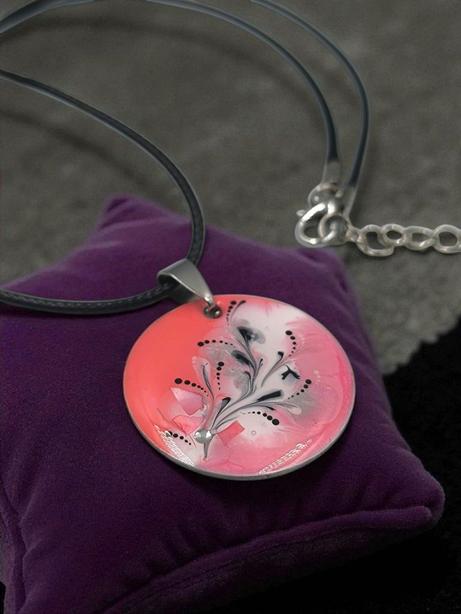 Nemesacél nyakláncok - Rózsaszín gyöngyház