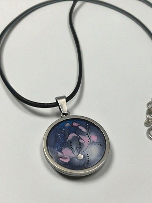 Nemesacél nyakláncok - Lila kagyló