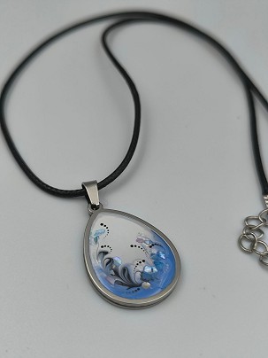 Nemesacél nyakláncok - Kék virág