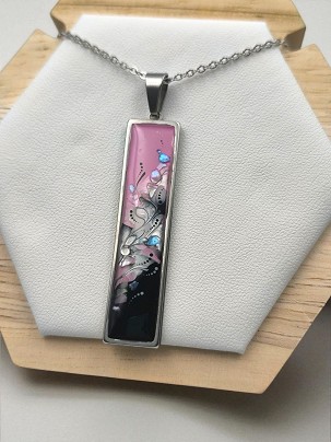 Nemesacél nyakláncok - Pink ezüst