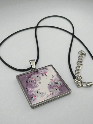 Nemesacél nyakláncok - Pink köves