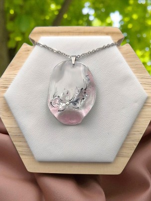 Gyanta nyakláncok - Fehér gyöngyház