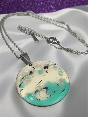 Nemesacél nyakláncok - Zöld gyöngyház