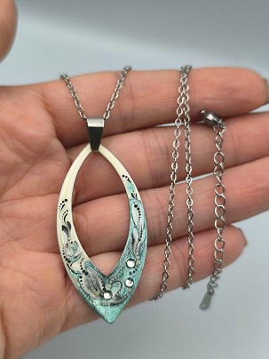 Nemesacél nyakláncok - Zöld gyöngyház 2