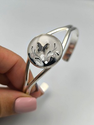 Nemesacél Karkötők  - Fehér lepkés