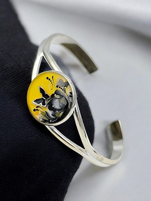 Nemesacél Karkötők  - Sárga lepkés