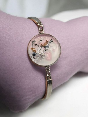 Nemesacél karkötők Rózsaszín gyöngyház