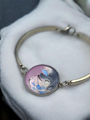 Nemesacél Karkötők Lila ezüst