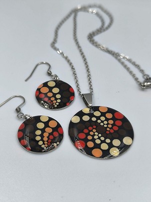 Nemesacél szettek Barna pöttyös