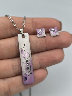 Nemesacél szettek lila virágok