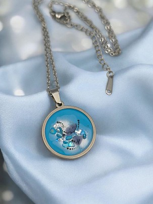 Nemesacél nyakláncok - Kék kagyló