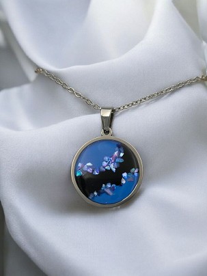 Nemesacél nyakláncok - Kék fekete