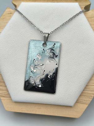 Stainless steel necklaces - Turquoise flower