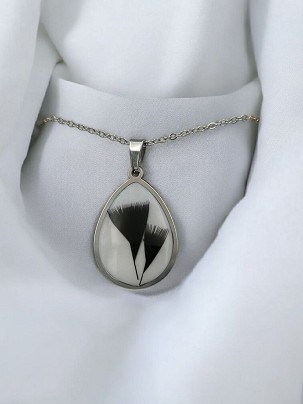 Nemesacél nyakláncok - Fekete toll