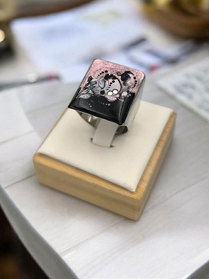 Nemesacél gyűrűk - Mályva virág