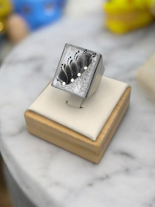 Nemesacél Gyűrűk Ezüst köves