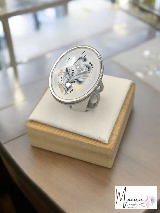 Nemesacél Gyűrűk Fehér elegancia