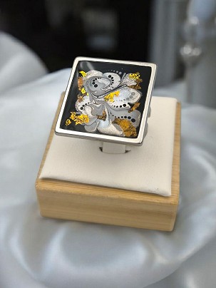 Nemesacél Gyűrűk - Arany virág