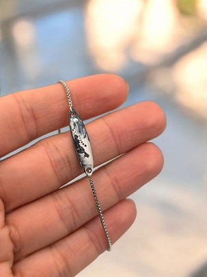 Nemesacél Karkötők - Szürke kagylós