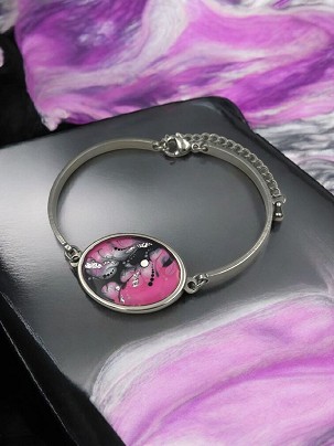 Nemesacél Karkötők - Vad rózsaszín