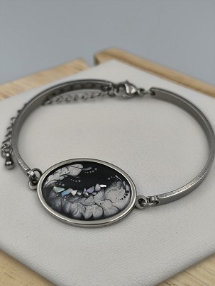 Stainless steel bracelet - Grey elegance