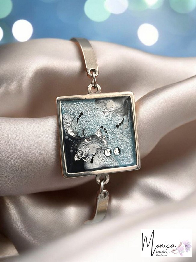 Nemesacél Karkötők - Kék homok