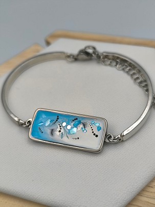 Stainless steel bracelets blue sea