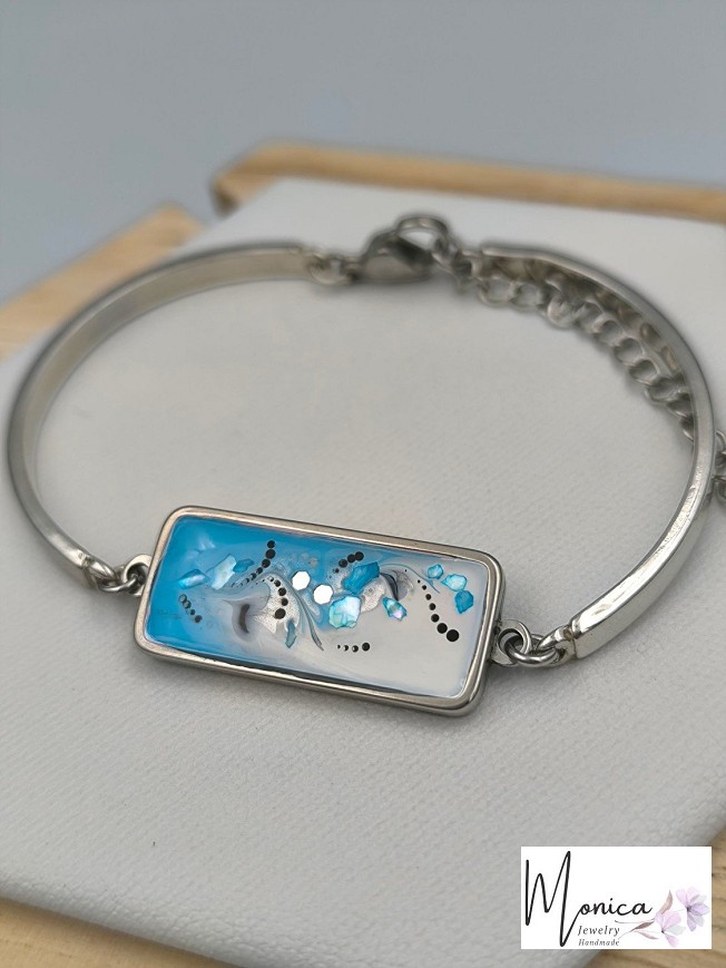 Nemesacél Karkötők Kék tenger