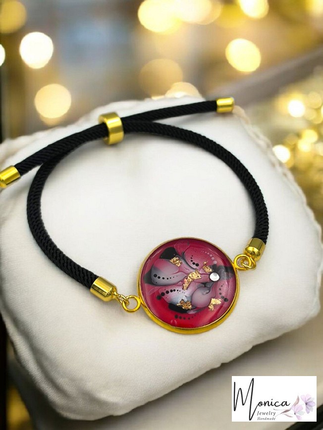 Nemesacél Karkötők Ragyogó vörös