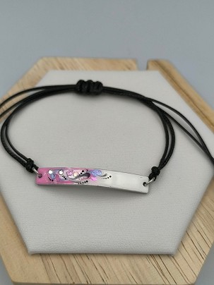 Nemesacél Karkötők Rózsaszín hullám