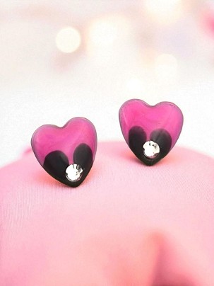 Bedugós fülbevalók Rózsaszín szív