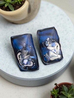 Bedugós fülbevalók Éjkék