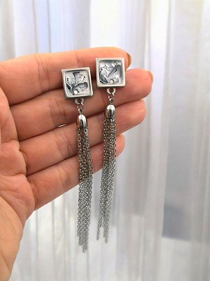 Lógós fülbevalók Ezüst virág